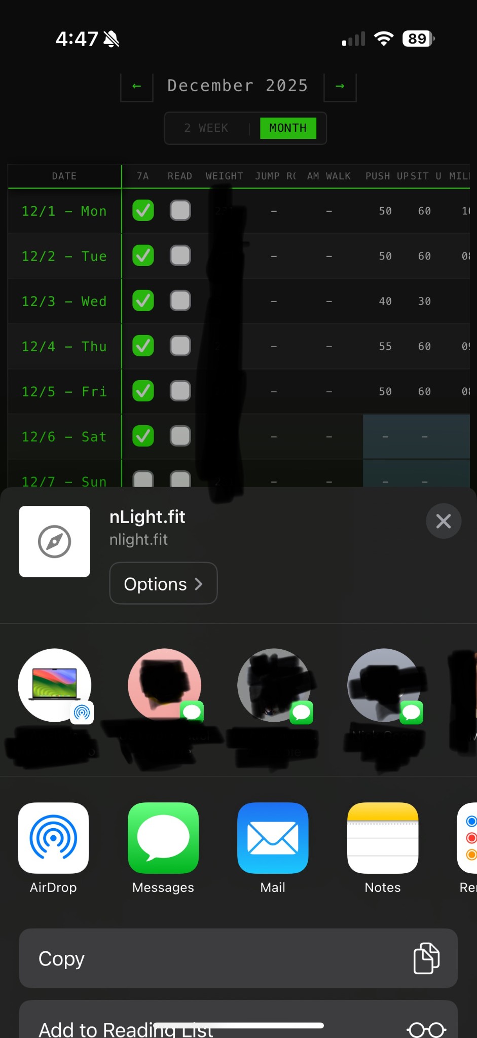 Tap the Share button